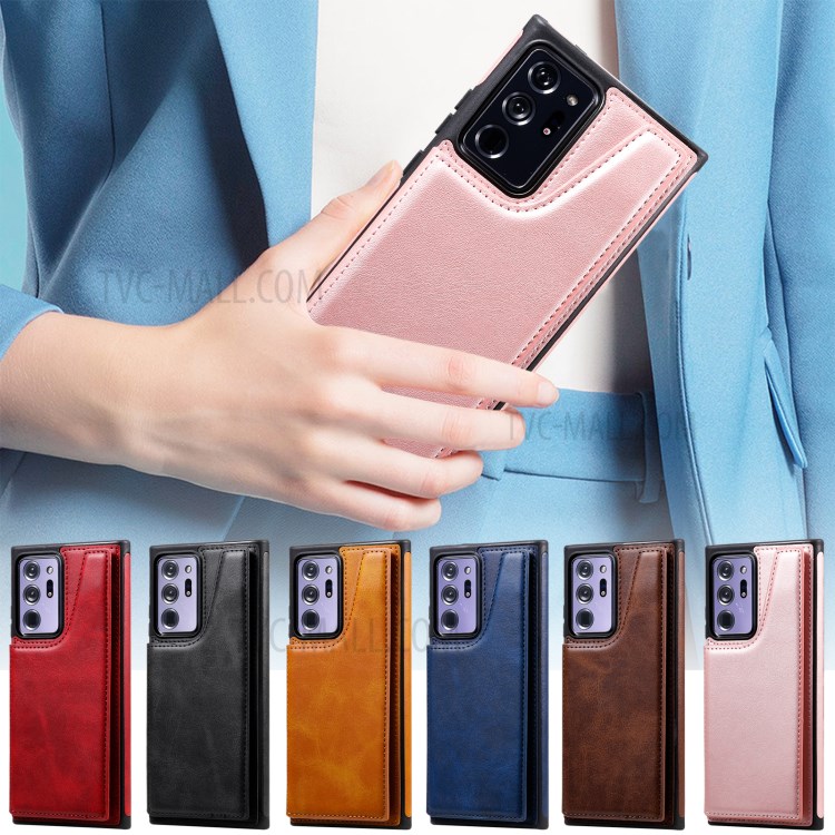 Plain Shockproof Leather Leather Coated TPU Case for Samsung Galaxy Note20 Ultra/Note20 Ultra 5G - Black-13