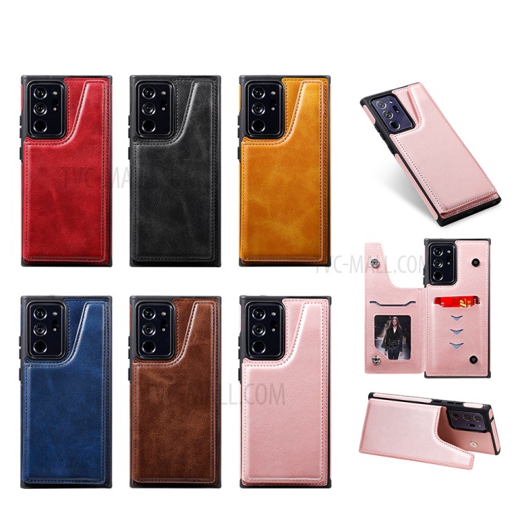 Plain Shockproof Leather Leather Coated TPU Case for Samsung Galaxy Note20 Ultra/Note20 Ultra 5G - Black-14