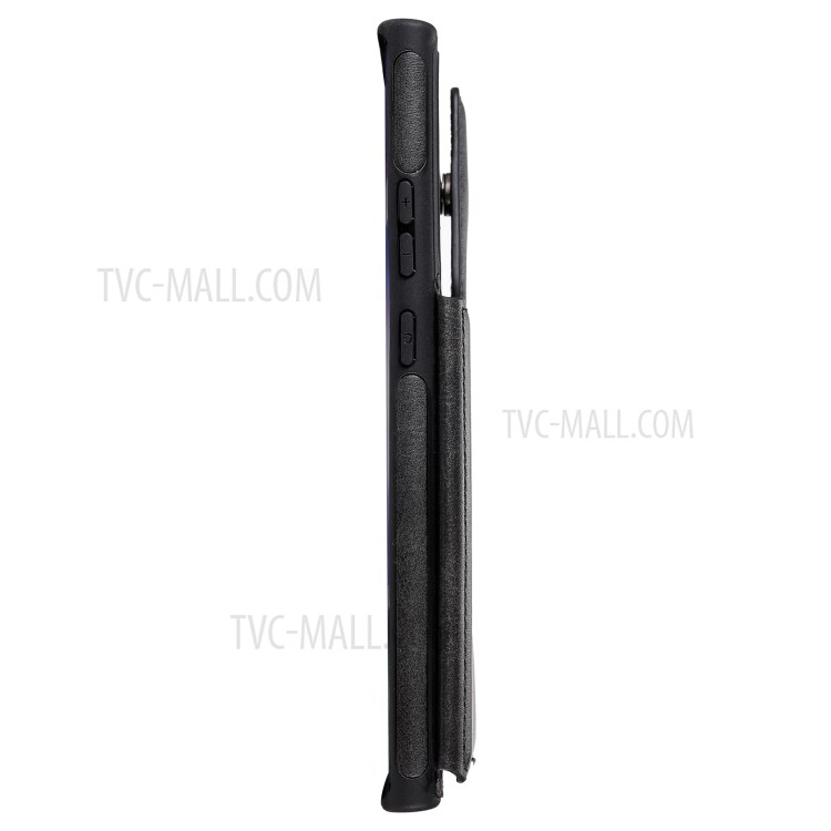 Plain Shockproof Leather Leather Coated TPU Case for Samsung Galaxy Note20 Ultra/Note20 Ultra 5G - Black-7
