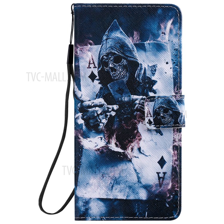 Patterned Leather Case with Wallet Stand for Samsung Galaxy Note20 / Note20 5G - Devil-2