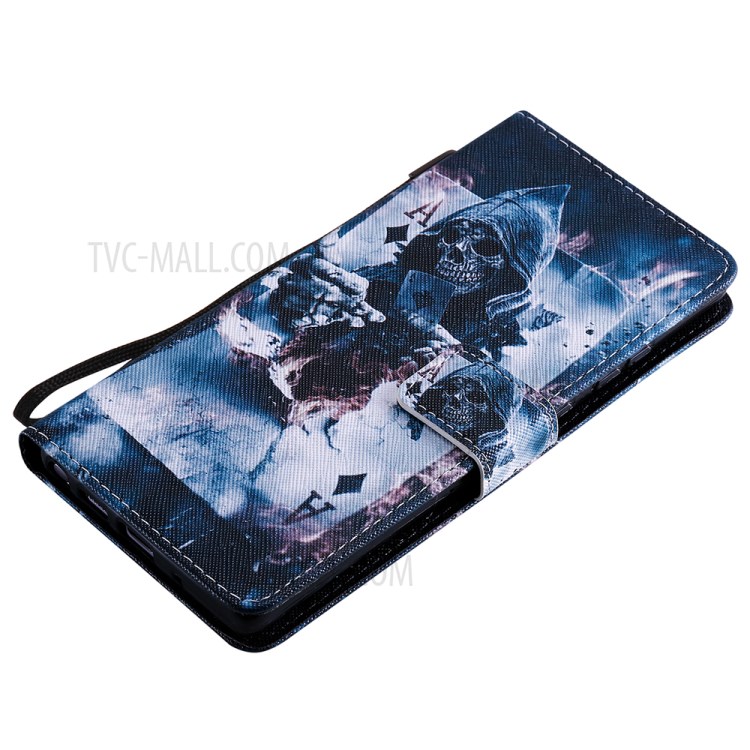 Patterned Leather Case with Wallet Stand for Samsung Galaxy Note20 / Note20 5G - Devil-5