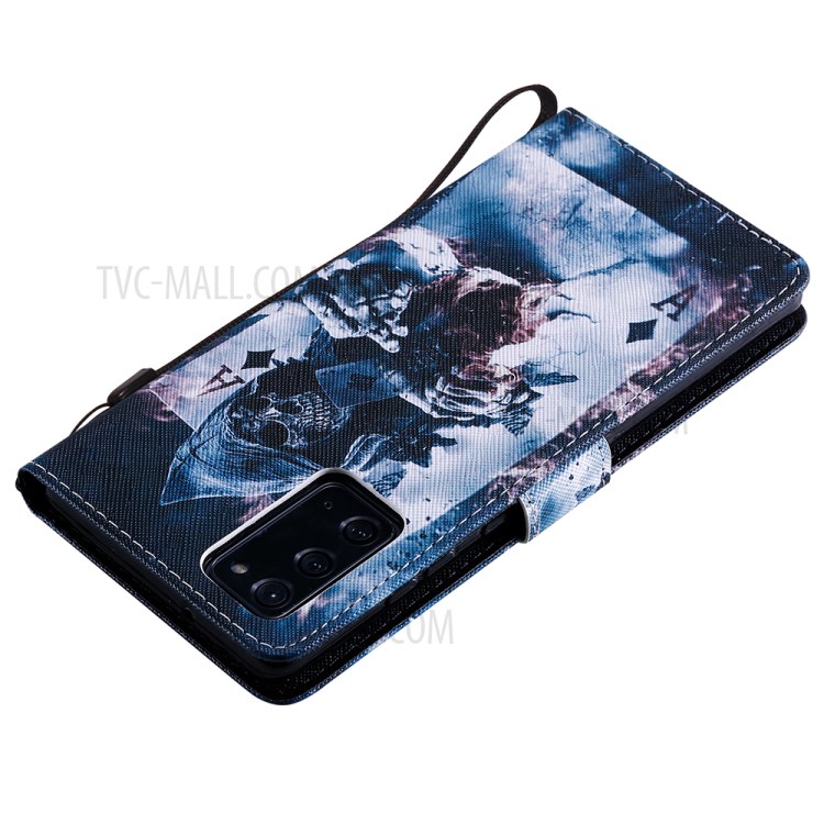 Patterned Leather Case with Wallet Stand for Samsung Galaxy Note20 / Note20 5G - Devil-6