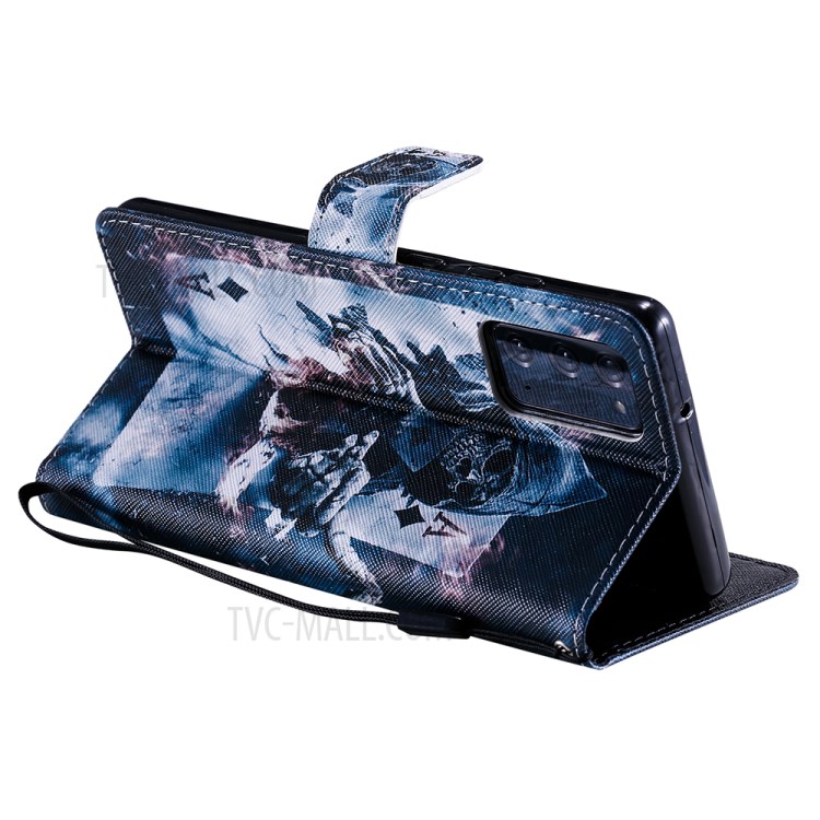 Patterned Leather Case with Wallet Stand for Samsung Galaxy Note20 / Note20 5G - Devil-7