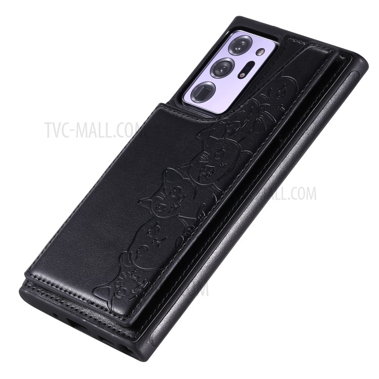 Cats Pattern Imprint Leather Coated TPU Phone Protective Shell for Samsung Galaxy Note20 Ultra/Note20 Ultra 5G - Black-10