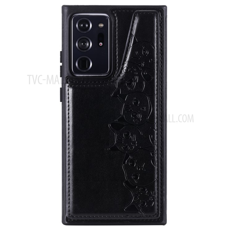 Cats Pattern Imprint Leather Coated TPU Phone Protective Shell for Samsung Galaxy Note20 Ultra/Note20 Ultra 5G - Black-3
