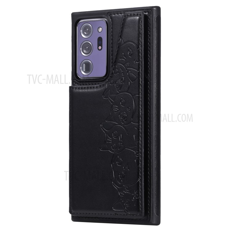 Cats Pattern Imprint Leather Coated TPU Phone Protective Shell for Samsung Galaxy Note20 Ultra/Note20 Ultra 5G - Black-4