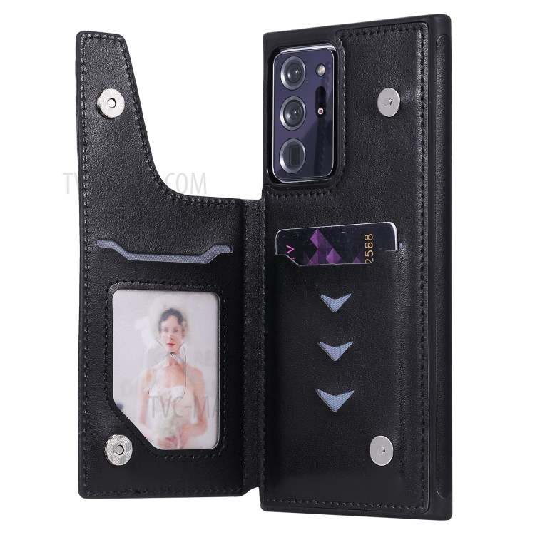 Cats Pattern Imprint Leather Coated TPU Phone Protective Shell for Samsung Galaxy Note20 Ultra/Note20 Ultra 5G - Black-7