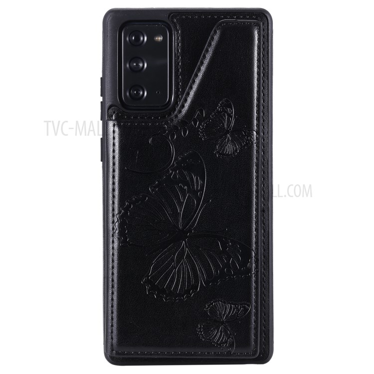 Butterfly Imprint Shockproof Leather Coated TPU Phone Protective Shell for Samsung Galaxy Note 20/Note 20 5G - Black-3