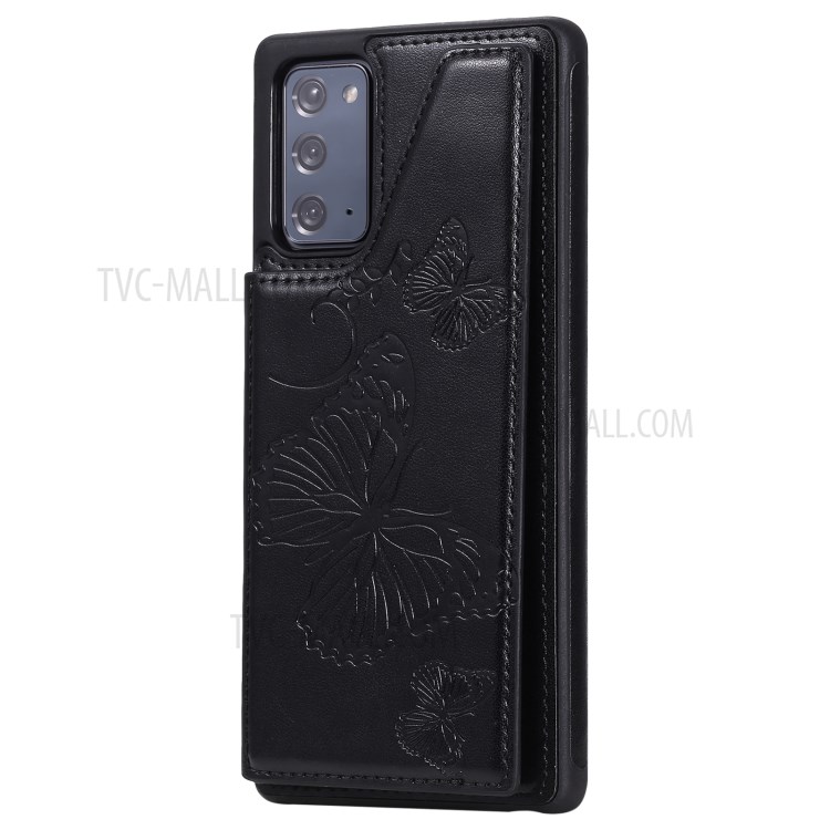 Butterfly Imprint Shockproof Leather Coated TPU Phone Protective Shell for Samsung Galaxy Note 20/Note 20 5G - Black-4