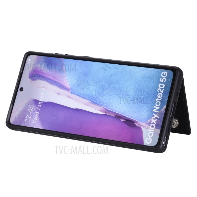 Butterfly Imprint Shockproof Leather Coated TPU Phone Protective Shell for Samsung Galaxy Note 20/Note 20 5G - Black-7