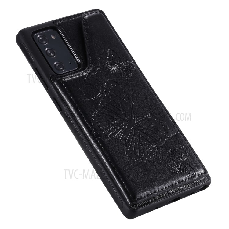 Butterfly Imprint Shockproof Leather Coated TPU Phone Protective Shell for Samsung Galaxy Note 20/Note 20 5G - Black-9