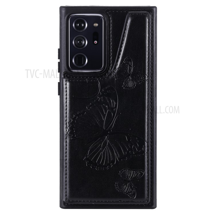 Magnetic Buckle Card Slots Leather Coated TPU Phone Protective Shell for Samsung Galaxy Note20 Ultra/Note20 Ultra 5G - Black-3