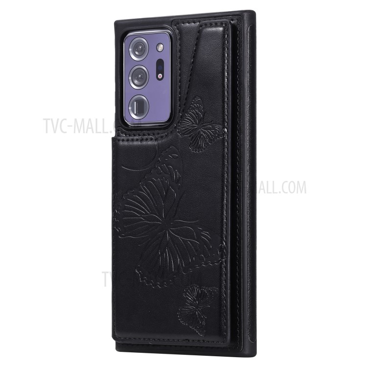 Magnetic Buckle Card Slots Leather Coated TPU Phone Protective Shell for Samsung Galaxy Note20 Ultra/Note20 Ultra 5G - Black-4