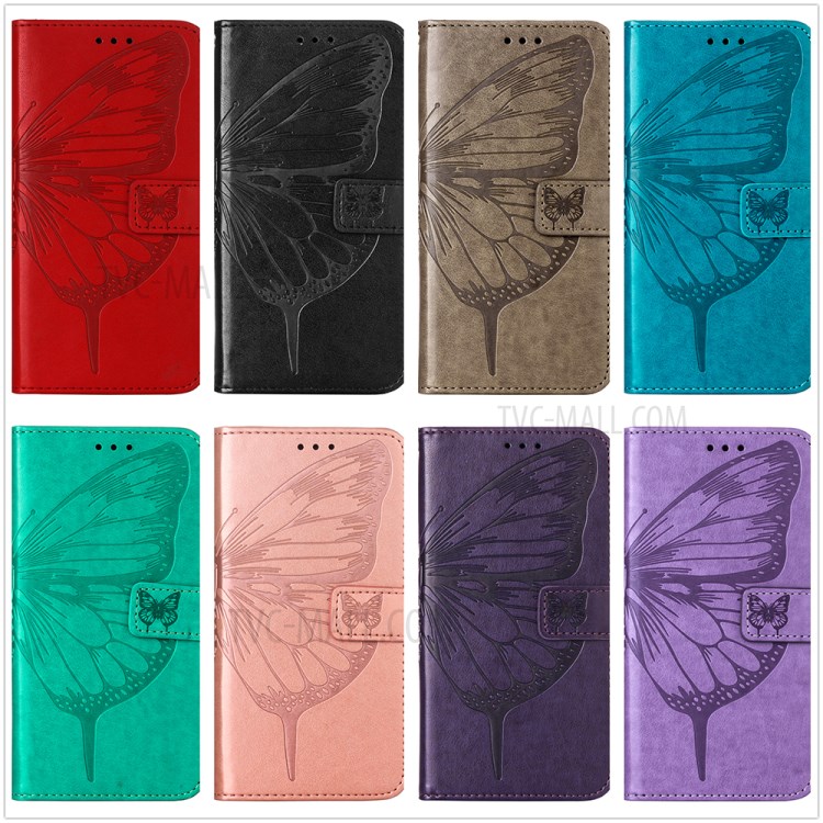 Imprint Butterfly Leather Wallet Stand Case Protective Shell for Samsung Galaxy S20 Ultra - Black-15