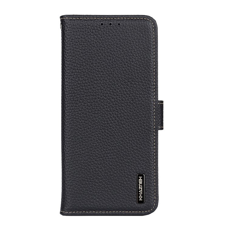 Litchi Grain Top Layer Genuine Leather Wallet Phone Case for Samsung Galaxy S20 FE/Fan Edition/S20 FE 5G/Fan Edition 5G - Black-3