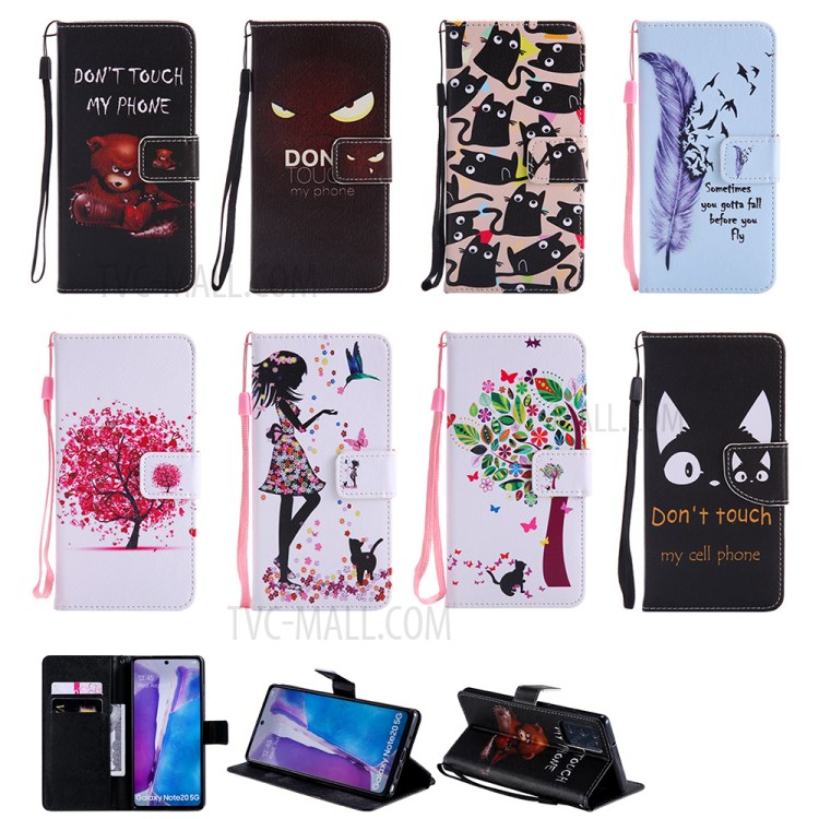 Patterned Wallet Stand Leather Case for Samsung Galaxy Note20 / Note20 5G - Angry Hawkeye-9
