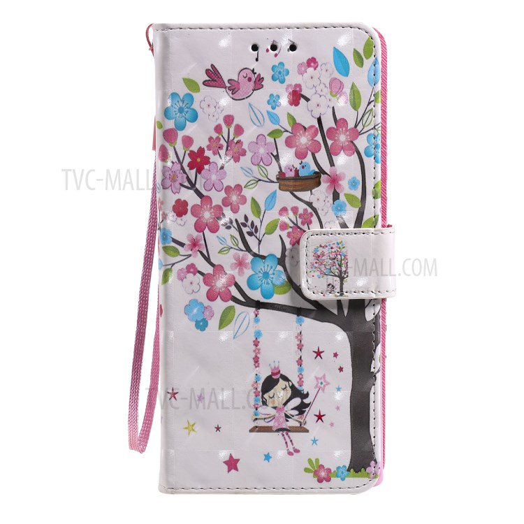 Light Spot Decor Patterned Leather Phone Case with Strap for Samsung Galaxy Note20 Ultra / Note20 Ultra 5G - Colorful Flower Tree-2