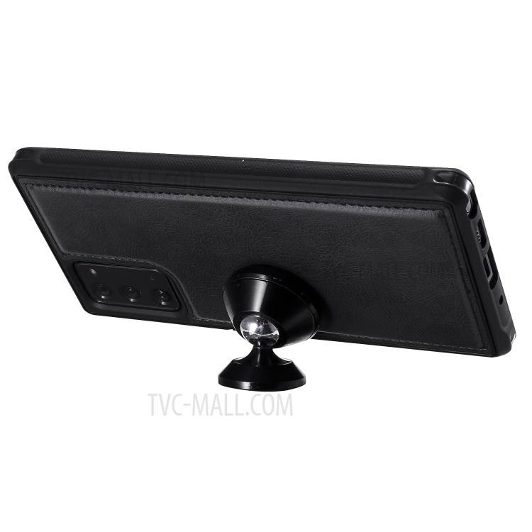 2 in 1 Magnetic Detachable Zipper Leather Wallet Case for Samsung Galaxy Note 20 - Black-13