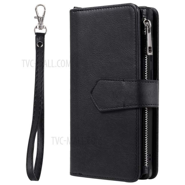 2 in 1 Magnetic Detachable Zipper Leather Wallet Case for Samsung Galaxy Note 20 - Black-4
