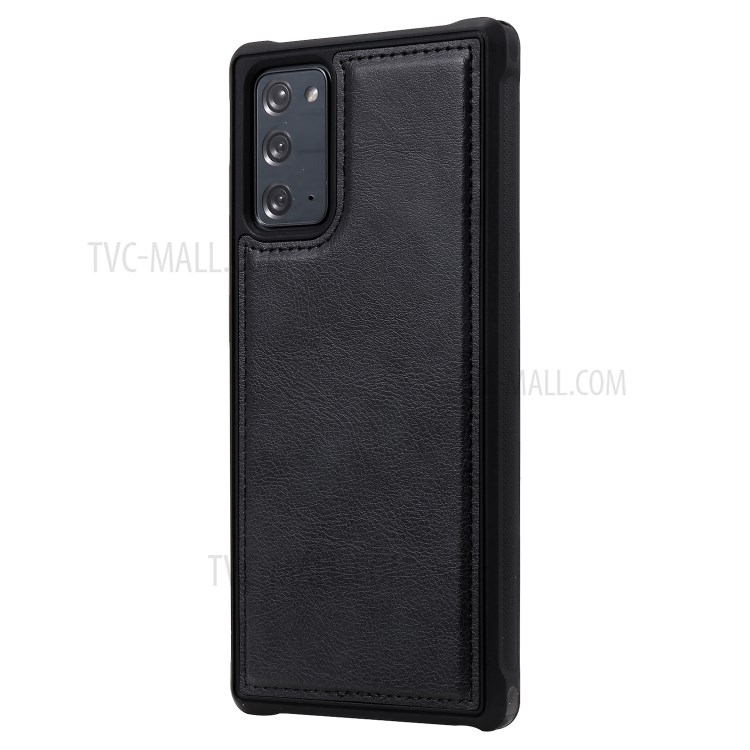 2 in 1 Magnetic Detachable Zipper Leather Wallet Case for Samsung Galaxy Note 20 - Black-6