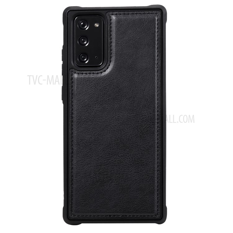 2 in 1 Magnetic Detachable Zipper Leather Wallet Case for Samsung Galaxy Note 20 - Black-7
