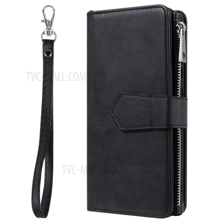 2 In 1 Magnetische Abnehmbaren Reißverschluss Leder Mappenkasten Für Samsung Galaxy Note20 Ultra - Schwarz-4