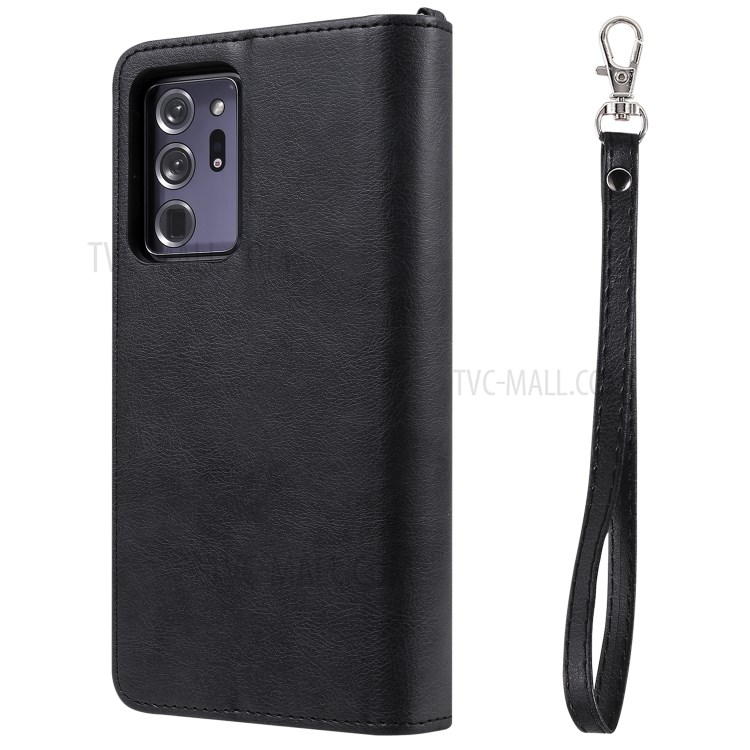 2 In 1 Magnetische Abnehmbaren Reißverschluss Leder Mappenkasten Für Samsung Galaxy Note20 Ultra - Schwarz-5