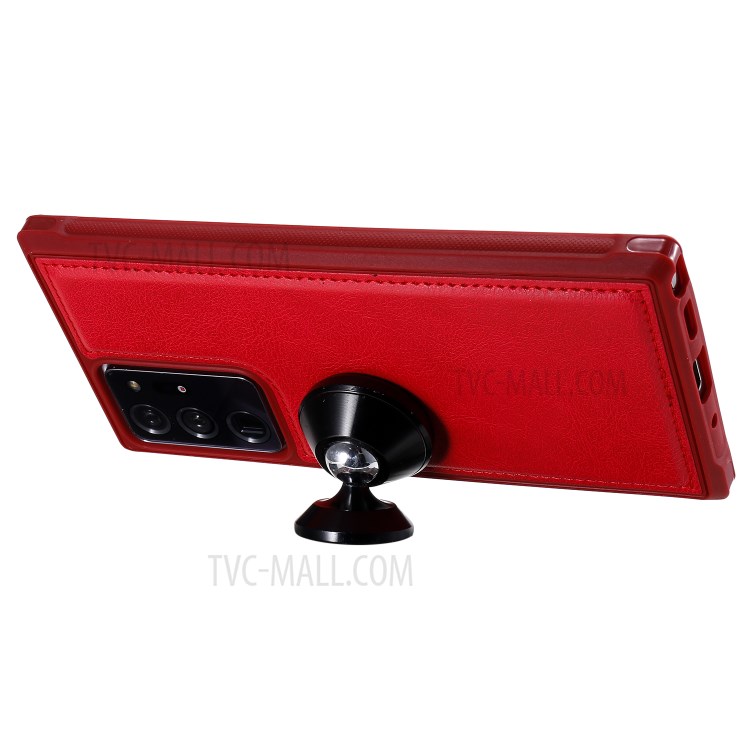 2 in 1 Magnetic Detachable Zipper Leather Wallet Case for Samsung Galaxy Note20 Ultra - Red-13