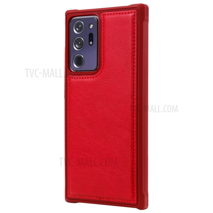 2 in 1 Magnetic Detachable Zipper Leather Wallet Case for Samsung Galaxy Note20 Ultra - Red-6