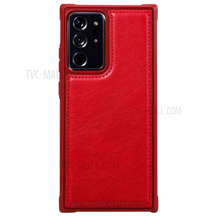 2 in 1 Magnetic Detachable Zipper Leather Wallet Case for Samsung Galaxy Note20 Ultra - Red-7