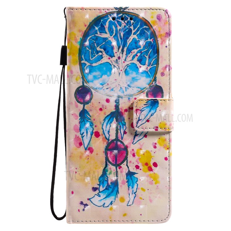 Light Spot Decor Patterned Wallet Stand Leather Shell for Samsung Galaxy Note 20/Note 20 5G with Lanyard - Dream Catcher-2