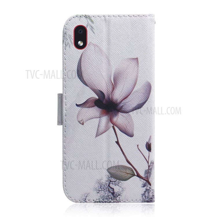 Pattern Printing Wallet Leather Tablet Case for Samsung Galaxy A01 Core - Flower-3