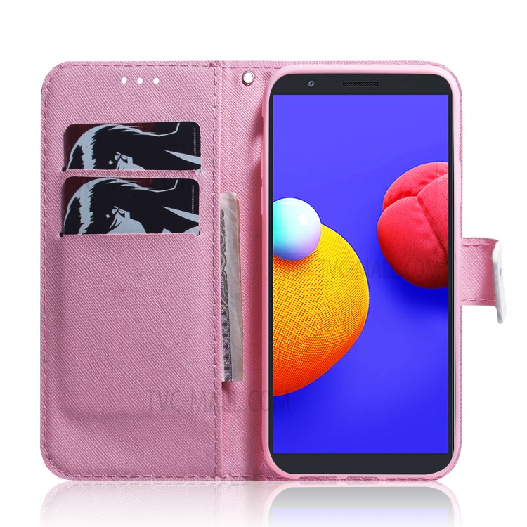 Pattern Printing Wallet Leather Tablet Case for Samsung Galaxy A01 Core - Flower-7