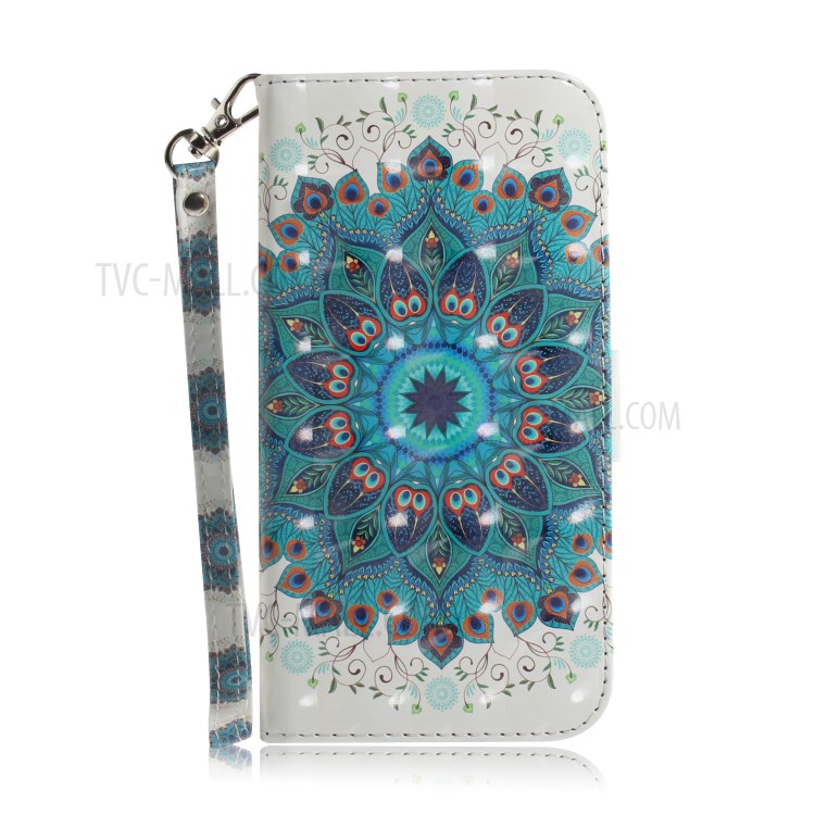 Light Spot Decor Pattern Printing Wallet Stand Leather Phone Cover with Strap for Samsung Galaxy A01 Core - Malanda Flower-2