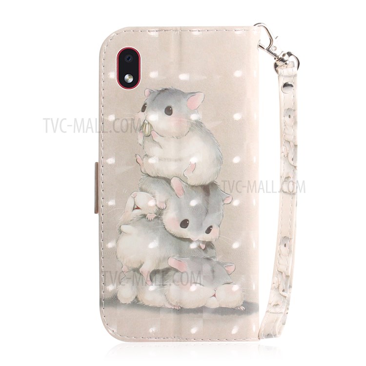 Light Spot Decor Pattern Printing Wallet Stand Leather Phone Cover with Strap for Samsung Galaxy A01 Core - Squirrel-3