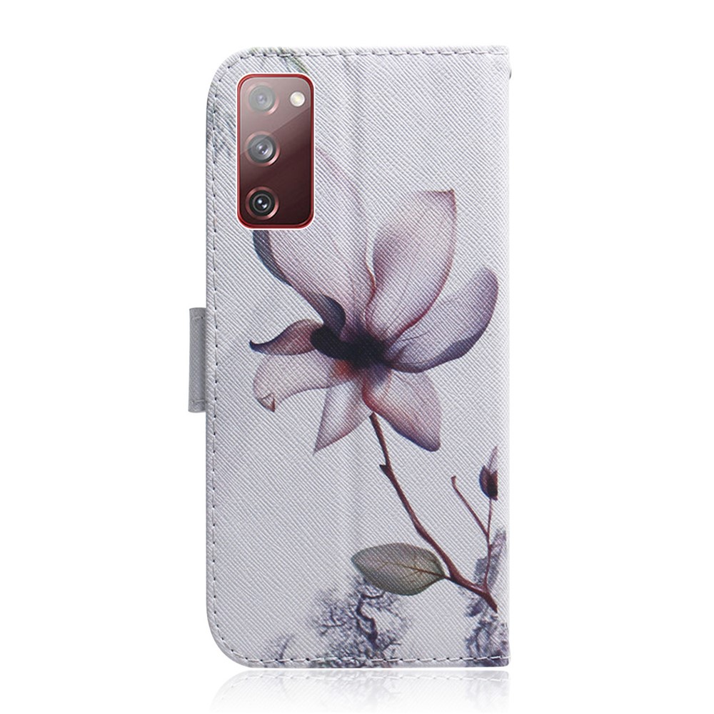 Estuche Para Teléfono De Cuero De La Impresión De Patrones Para Samsung Galaxy S20 Fe / S20 Fan Edition / S20 Fe 5G / S20 Fan Edition 5G / S20 Lite - Hermosa Flor-3