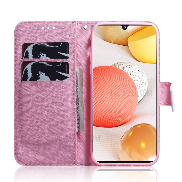 Pattern Printing Wallet Leather Phone Case for Samsung Galaxy A42 5G - Beautiful Flower-7