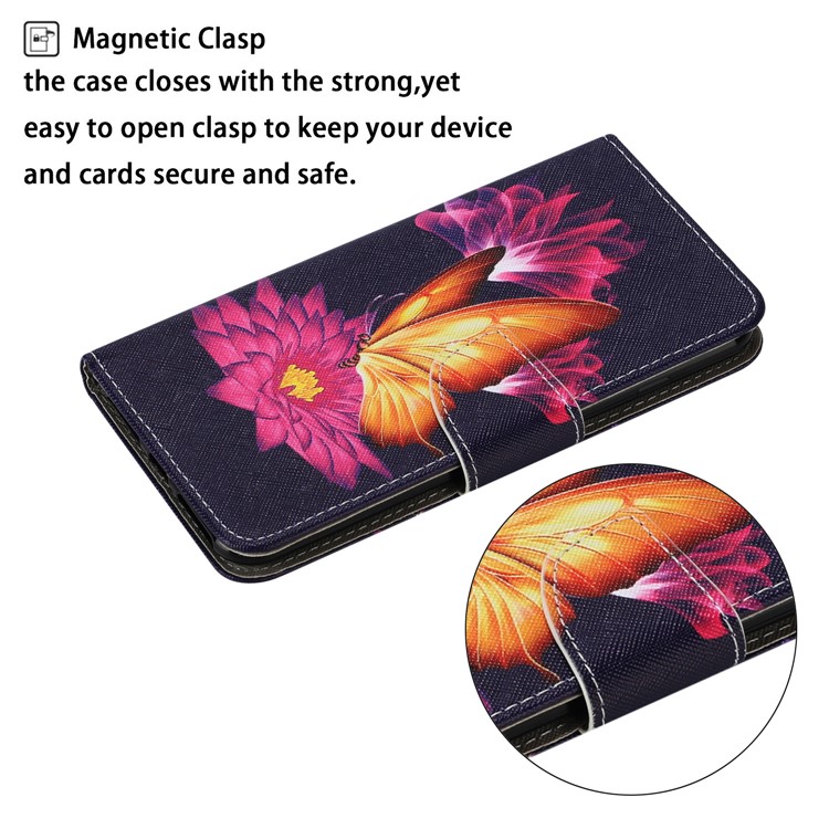 Para Samsung Galaxy S20 fe 5g/fan Edition 5G/S20 Fe/fan Edition/S20 Lite/S20 FE 2022 Impressão de Padrões Put Caso PU Caixa Flip Stand Tampa de Proteção - Borboletas e Lótus-3