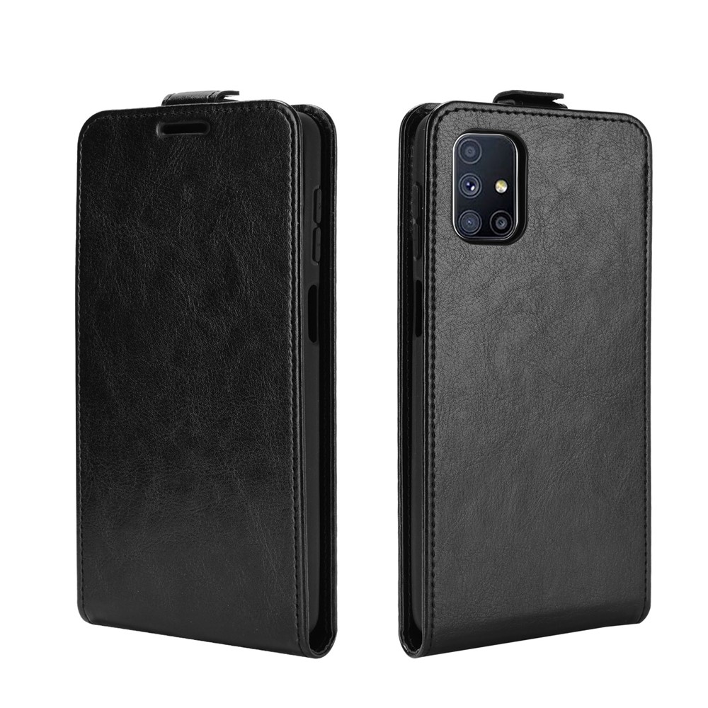 Crazy Horse Vertical Flip Phone Protective Shell for Samsung Galaxy M51 - Black-2
