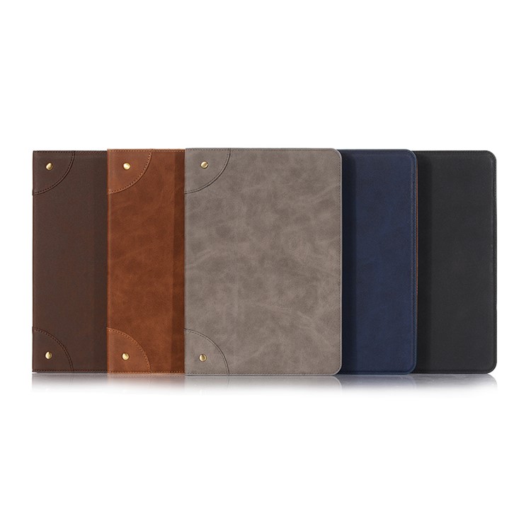 Retro Book Style Wallet Stand Leather Smart Tablet Case for Samsung Galaxy Tab S7 Plus T970 - Black-6