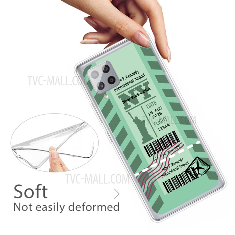 Boarding Pass City Bar Code Pattern TPU Case for Samsung Galaxy A42 5G Shell - NY-4