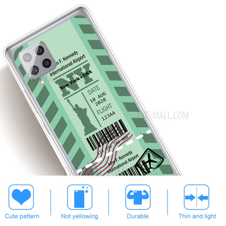Boarding Pass City Bar Code Pattern TPU Case for Samsung Galaxy A42 5G Shell - NY-5