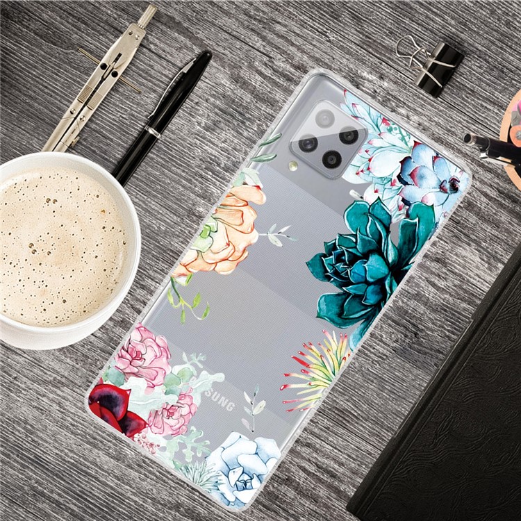 Pattern Printing IMD TPU Case for Samsung Galaxy A42 5G - Flower-2