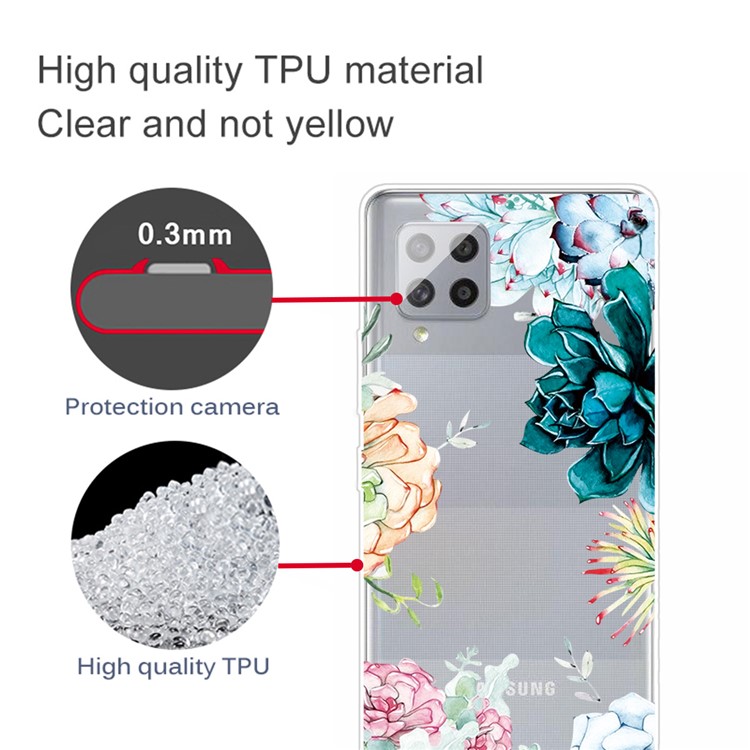 Pattern Printing IMD TPU Case for Samsung Galaxy A42 5G - Flower-3