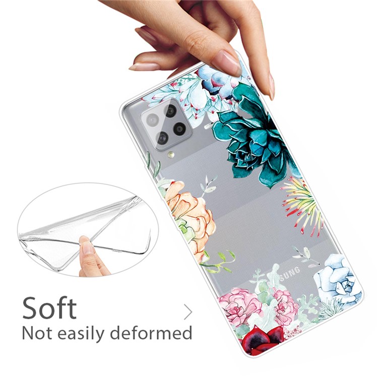 Pattern Printing IMD TPU Case for Samsung Galaxy A42 5G - Flower-4