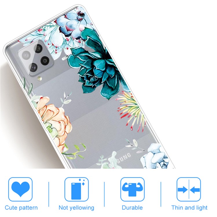 Pattern Printing IMD TPU Case for Samsung Galaxy A42 5G - Flower-5