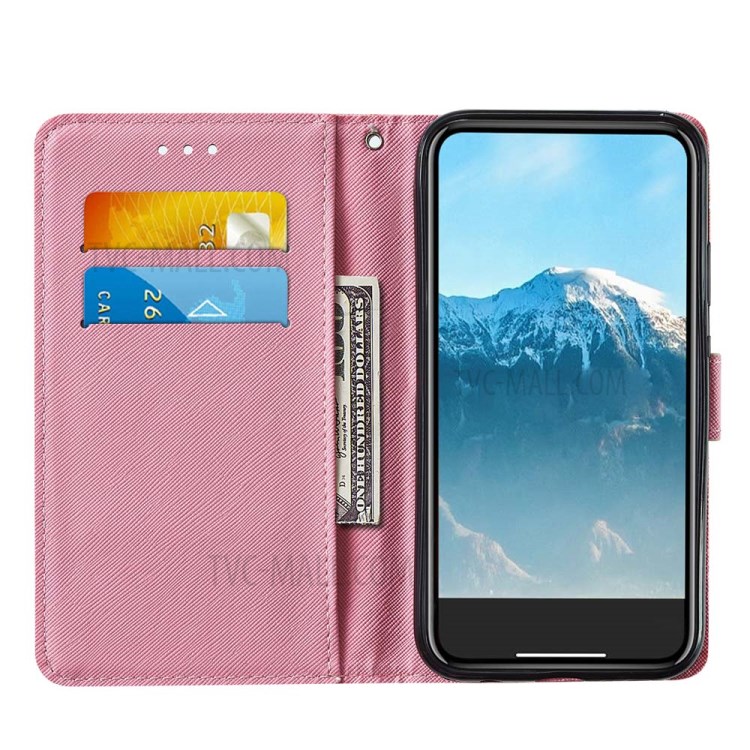 Leather Pattern Printing Phone Protective Case with Card Slots and Cash Pocket for Samsung Galaxy A71 SM-A715 - Red Butterfly-7