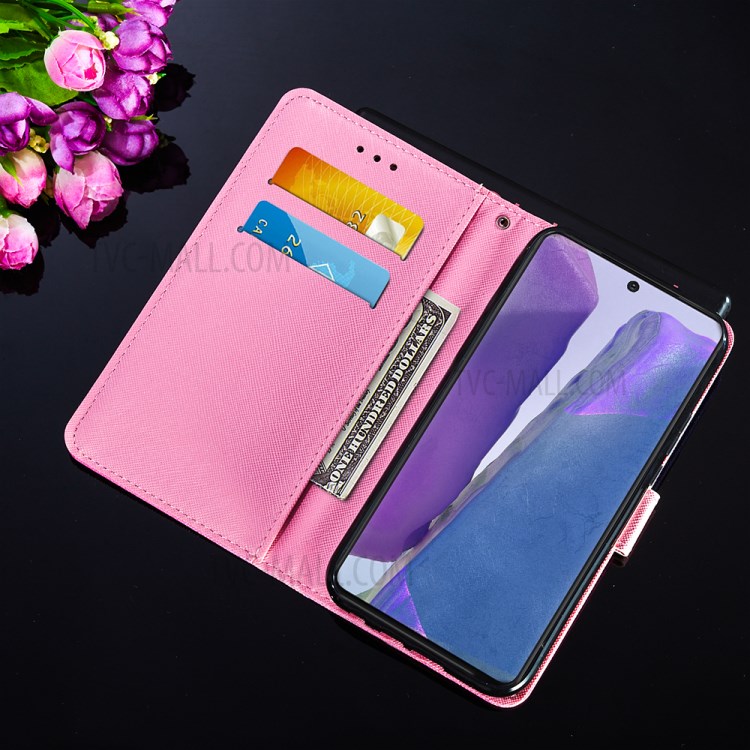 Leather Mobile Phone Cover Shell with Wallet and Stand for Samsung Galaxy Note 20/Note 20 5G - Red Butterfly-10