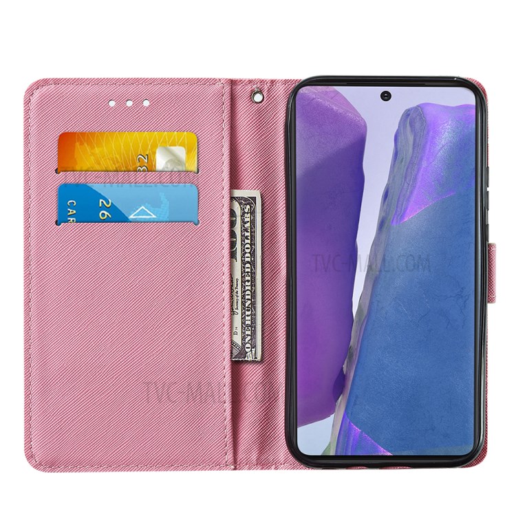 Leather Mobile Phone Cover Shell with Wallet and Stand for Samsung Galaxy Note 20/Note 20 5G - Red Butterfly-7