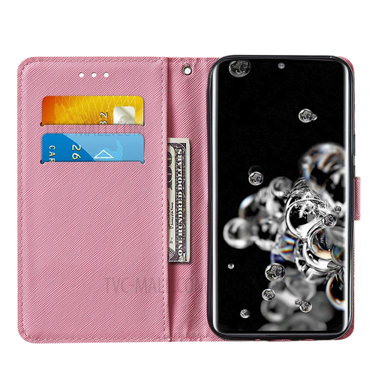 Pattern Printing Leather Phone Wallet Stand Protective Case for Samsung Galaxy S20 Ultra - Red Butterfly-7